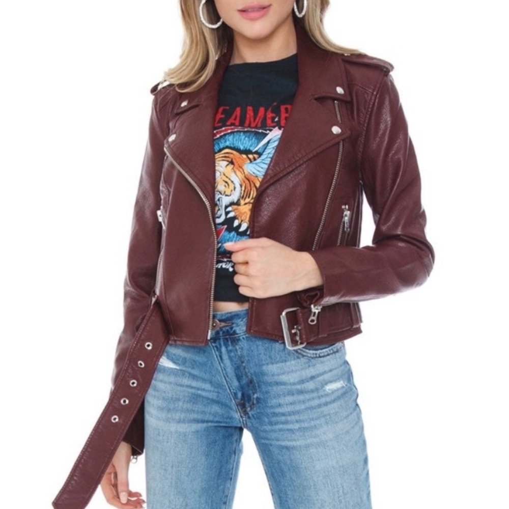 Pistola Deep Burgundy Leather Jacket